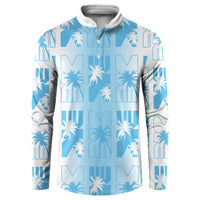 Bula Fiji Button Sweatshirt White Makare Masi Tapa Pattern