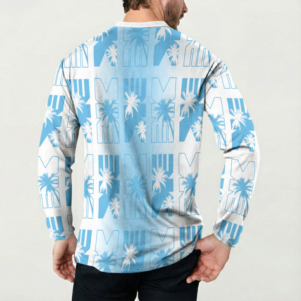 Bula Fiji Button Sweatshirt White Makare Masi Tapa Pattern