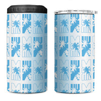 Bula Fiji 4 in 1 Can Cooler Tumbler White Makare Masi Tapa Pattern