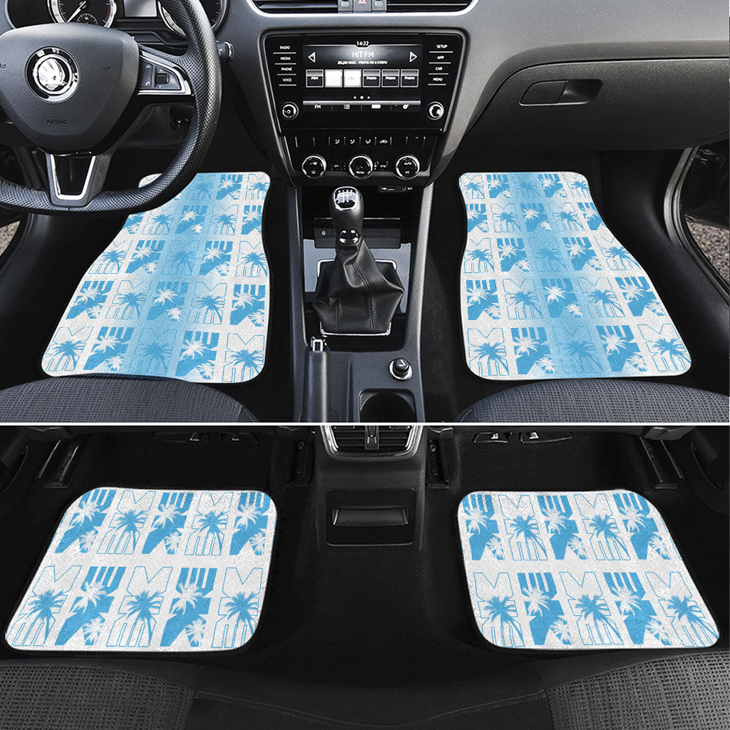 Bula Fiji Car Mats White Makare Masi Tapa Pattern
