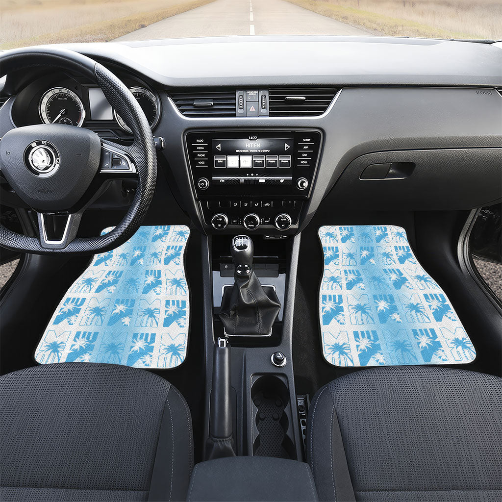 Bula Fiji Car Mats White Makare Masi Tapa Pattern