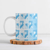 Bula Fiji Ceramic Mug White Makare Masi Tapa Pattern