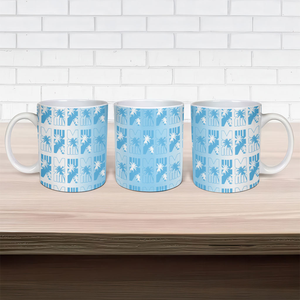 Bula Fiji Ceramic Mug White Makare Masi Tapa Pattern