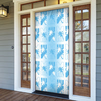 Bula Fiji Door Cover White Makare Masi Tapa Pattern