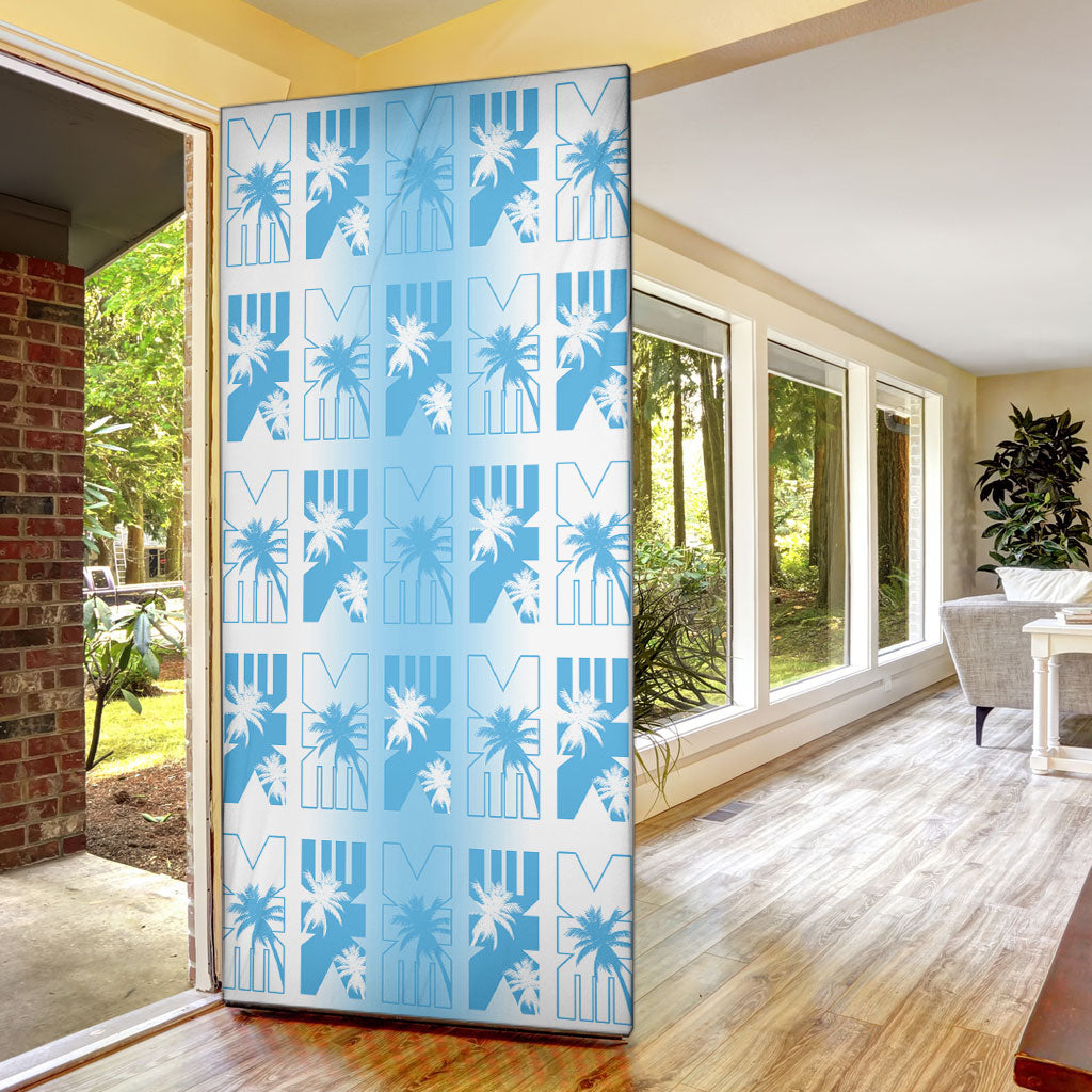 Bula Fiji Door Cover White Makare Masi Tapa Pattern