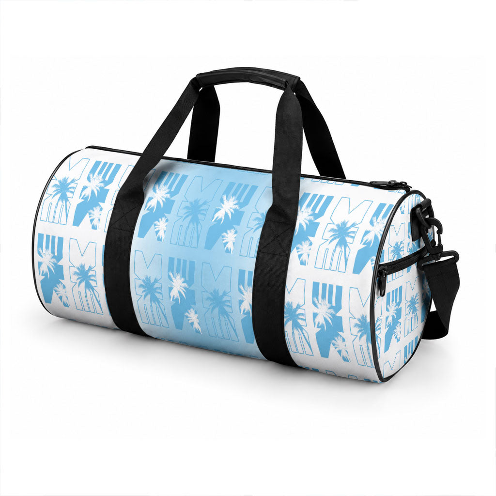 Bula Fiji Duffle Bag White Makare Masi Tapa Pattern