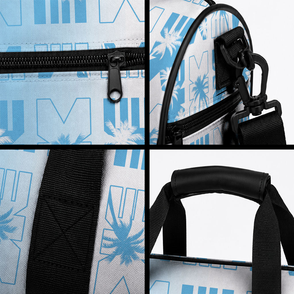 Bula Fiji Duffle Bag White Makare Masi Tapa Pattern