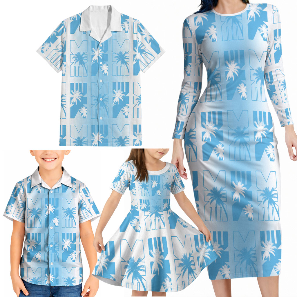 Bula Fiji Family Matching Long Sleeve Bodycon Dress and Hawaiian Shirt White Makare Masi Tapa Pattern