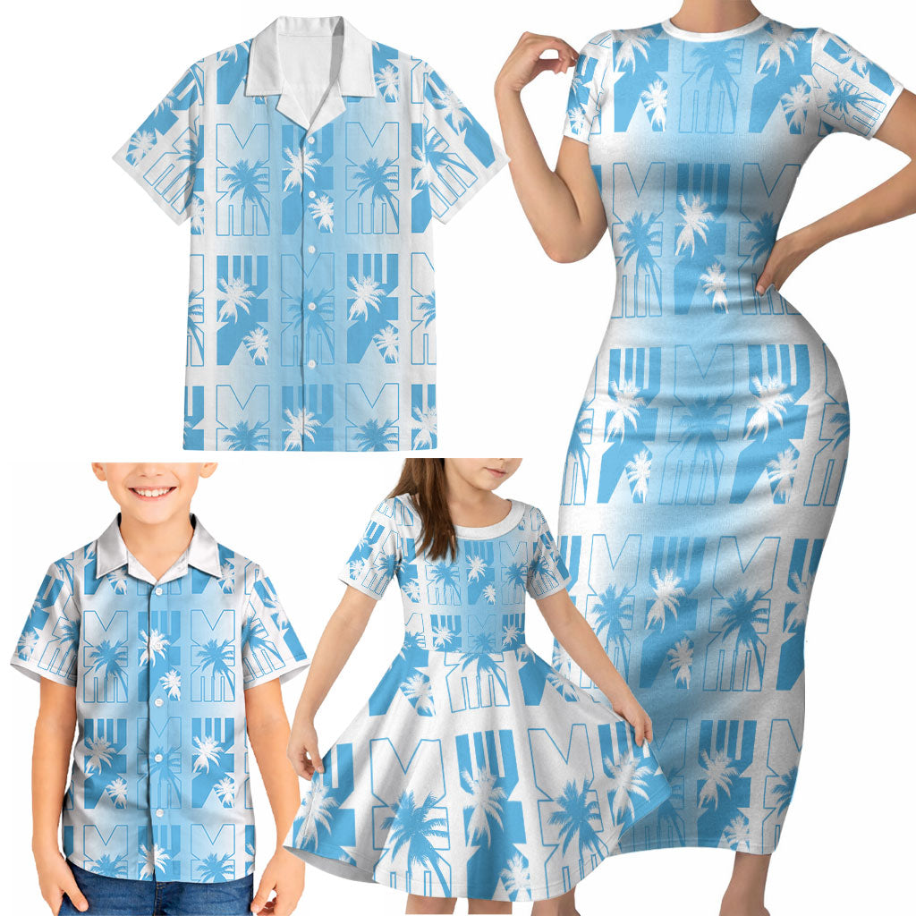 Bula Fiji Family Matching Short Sleeve Bodycon Dress and Hawaiian Shirt White Makare Masi Tapa Pattern