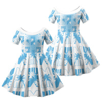 Bula Fiji Family Matching Tank Maxi Dress and Hawaiian Shirt White Makare Masi Tapa Pattern