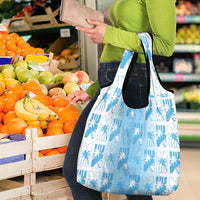 Bula Fiji Grocery Bag White Makare Masi Tapa Pattern