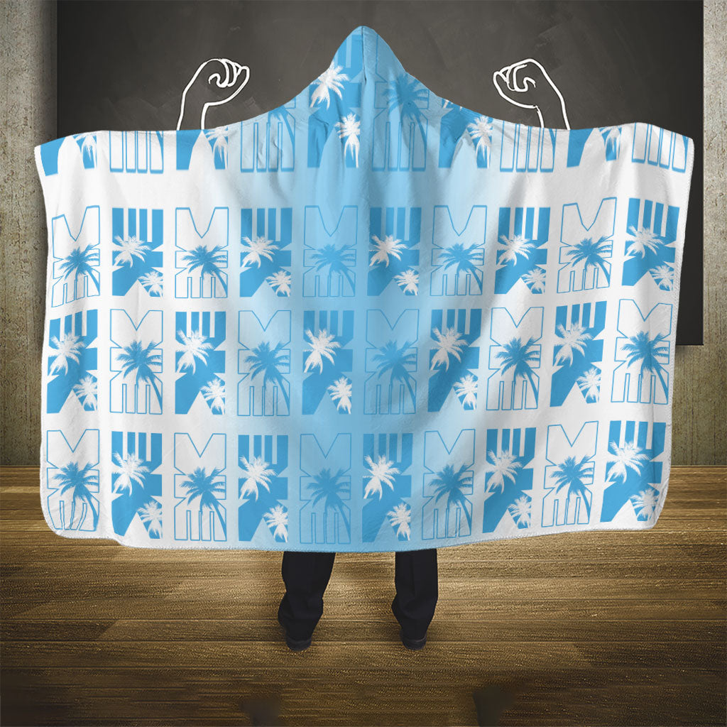 Bula Fiji Hooded Blanket White Makare Masi Tapa Pattern
