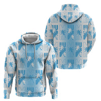 Bula Fiji Hoodie White Makare Masi Tapa Pattern