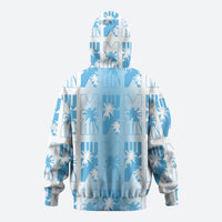 Bula Fiji Hoodie White Makare Masi Tapa Pattern
