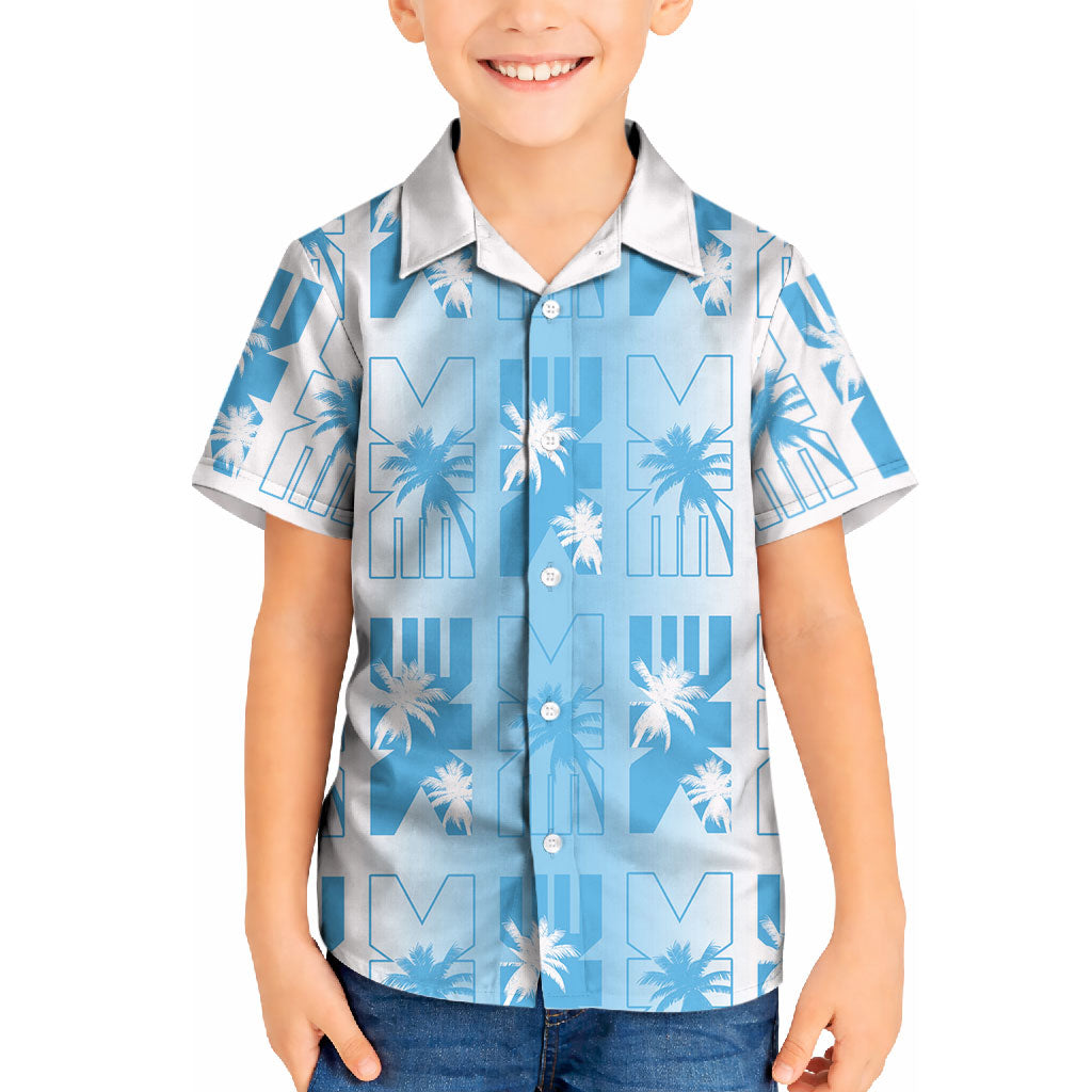 Bula Fiji Kid Hawaiian Shirt White Makare Masi Tapa Pattern