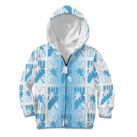Bula Fiji Kid Hoodie White Makare Masi Tapa Pattern