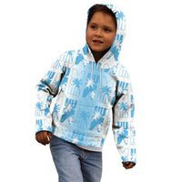 Bula Fiji Kid Hoodie White Makare Masi Tapa Pattern
