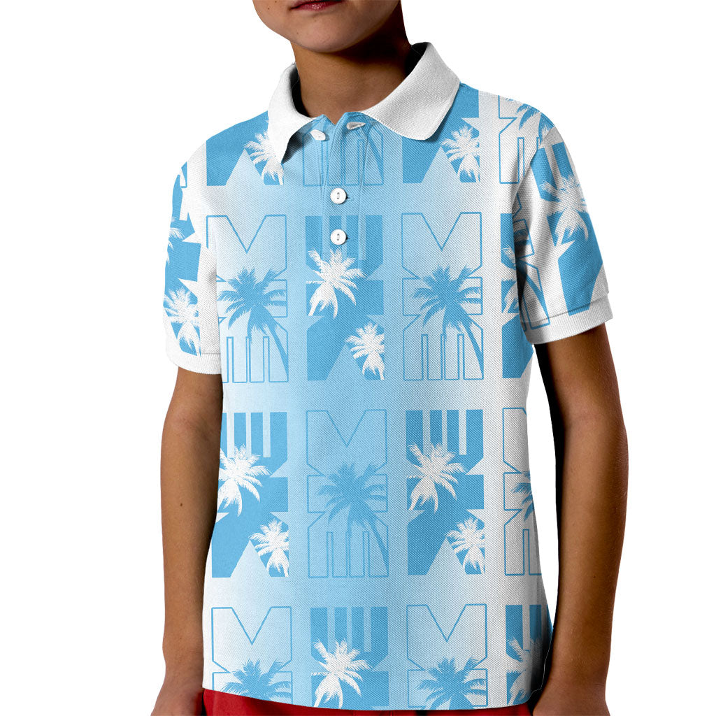 Bula Fiji Kid Polo Shirt White Makare Masi Tapa Pattern