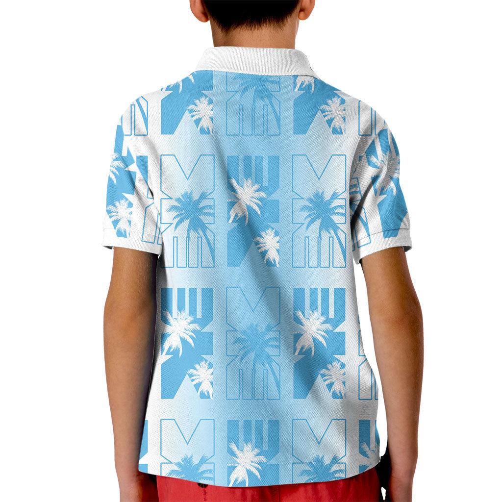Bula Fiji Kid Polo Shirt White Makare Masi Tapa Pattern