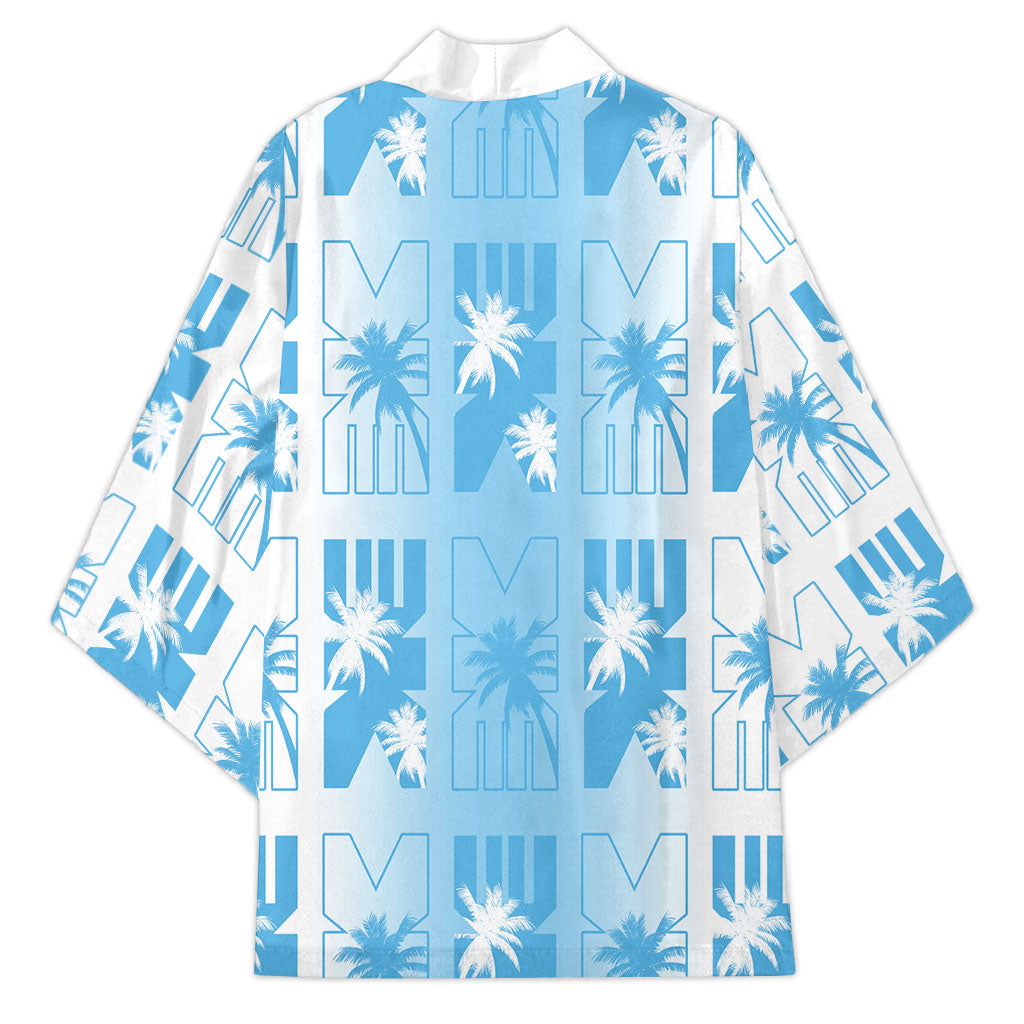 Bula Fiji Kimono White Makare Masi Tapa Pattern