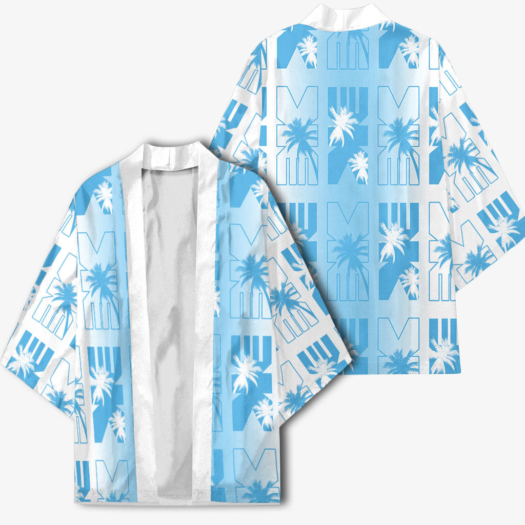 Bula Fiji Kimono White Makare Masi Tapa Pattern