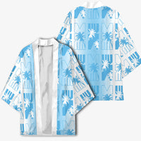 Bula Fiji Kimono White Makare Masi Tapa Pattern