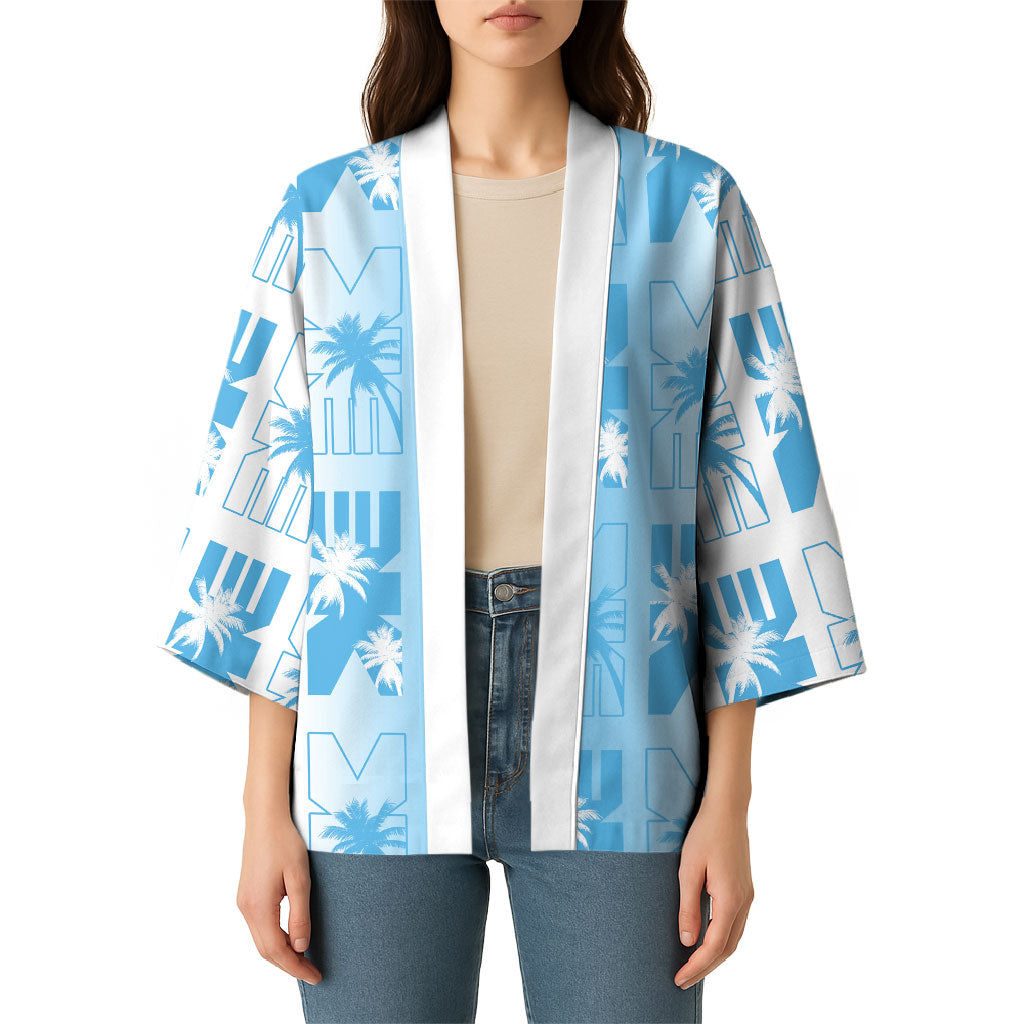 Bula Fiji Kimono White Makare Masi Tapa Pattern