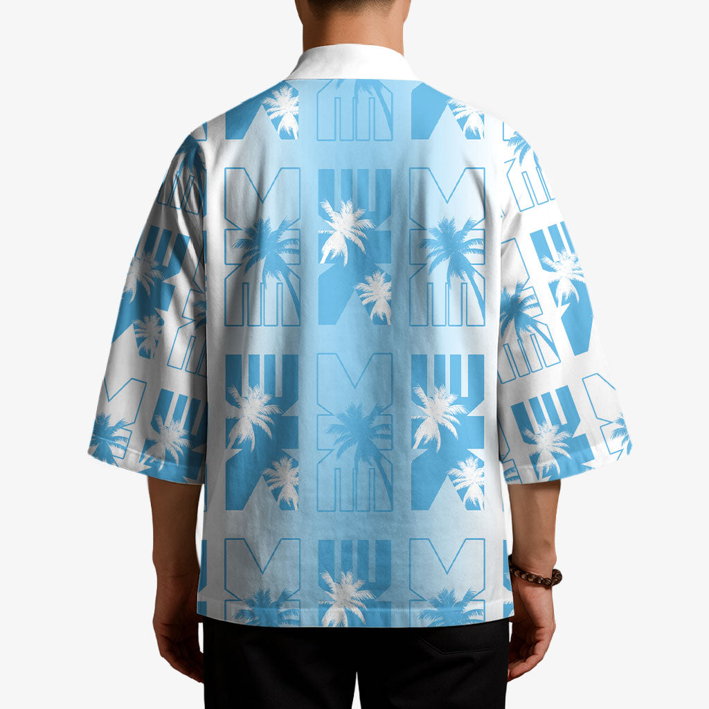 Bula Fiji Kimono White Makare Masi Tapa Pattern