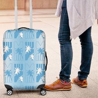 Bula Fiji Luggage Cover White Makare Masi Tapa Pattern
