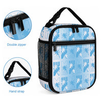 Bula Fiji Lunch Bag White Makare Masi Tapa Pattern