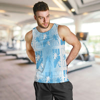 Bula Fiji Men Tank Top White Makare Masi Tapa Pattern