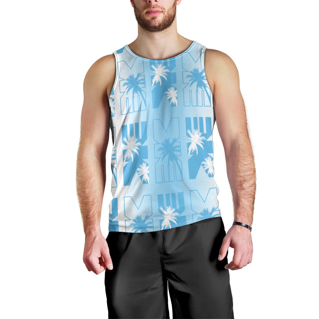 Bula Fiji Men Tank Top White Makare Masi Tapa Pattern