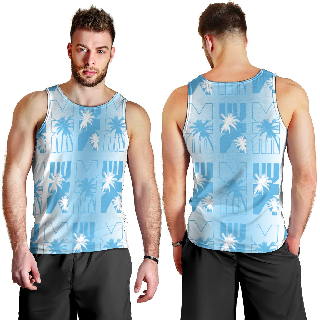 Bula Fiji Men Tank Top White Makare Masi Tapa Pattern