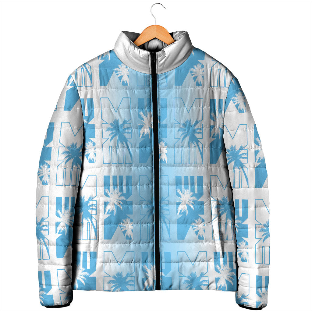 Bula Fiji Padded Jacket White Makare Masi Tapa Pattern