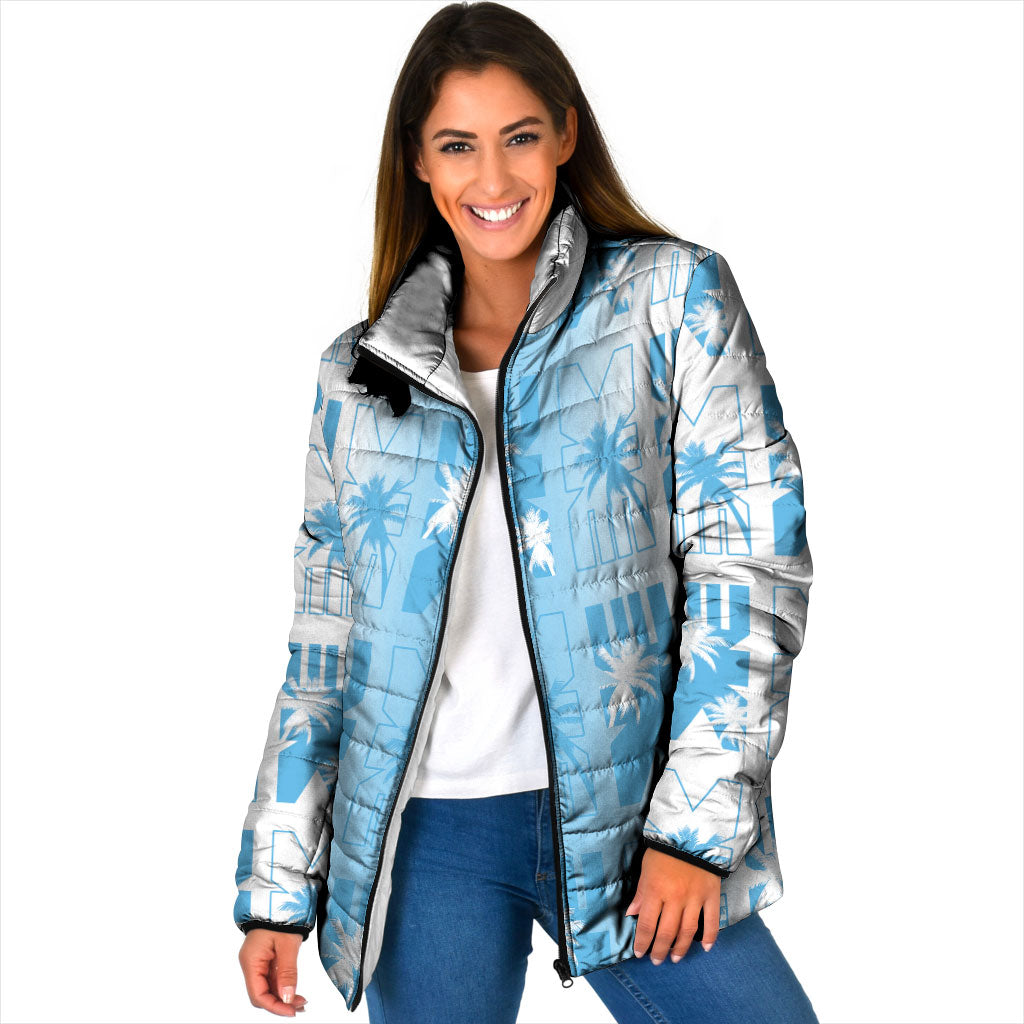 Bula Fiji Padded Jacket White Makare Masi Tapa Pattern