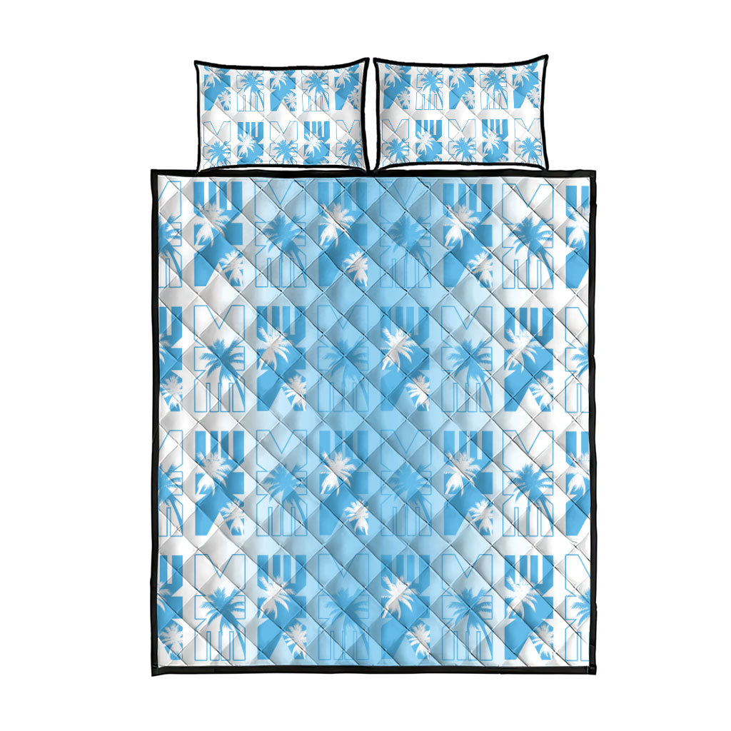 Bula Fiji Quilt Bed Set White Makare Masi Tapa Pattern