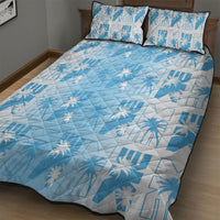Bula Fiji Quilt Bed Set White Makare Masi Tapa Pattern