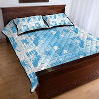 Bula Fiji Quilt Bed Set White Makare Masi Tapa Pattern