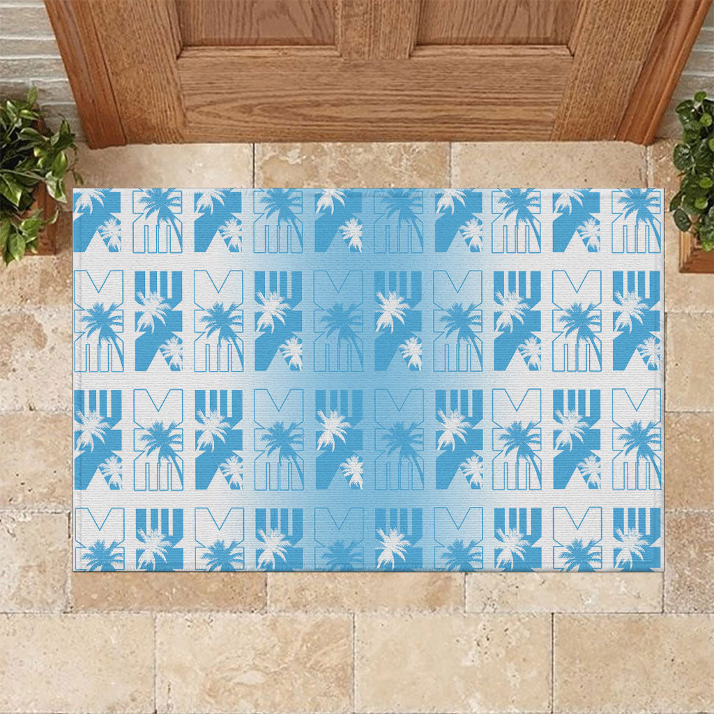 Bula Fiji Rubber Doormat White Makare Masi Tapa Pattern