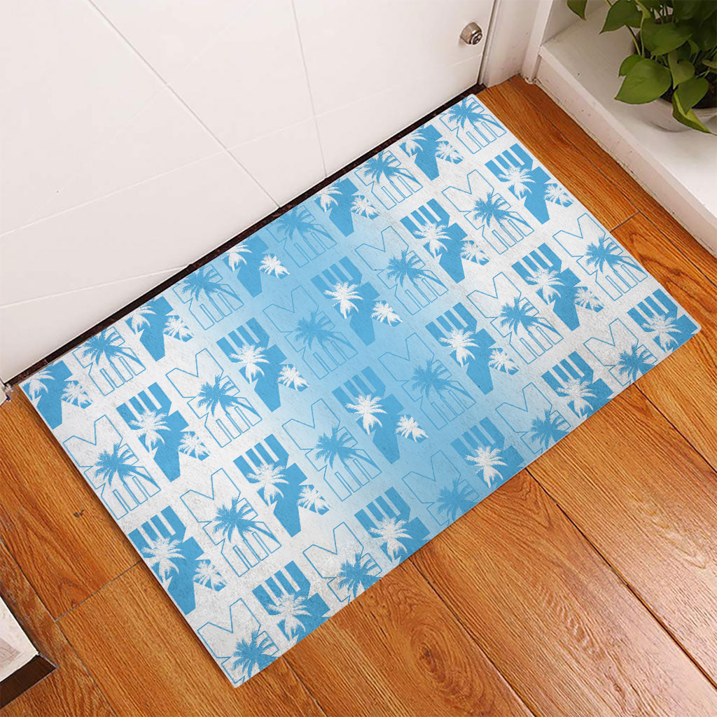 Bula Fiji Rubber Doormat White Makare Masi Tapa Pattern