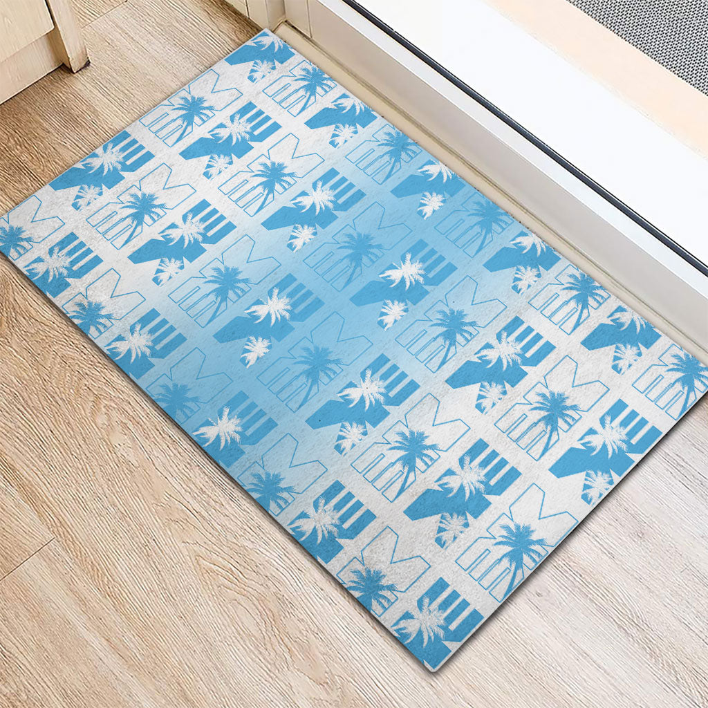 Bula Fiji Rubber Doormat White Makare Masi Tapa Pattern
