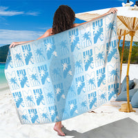 Bula Fiji Sarong White Makare Masi Tapa Pattern