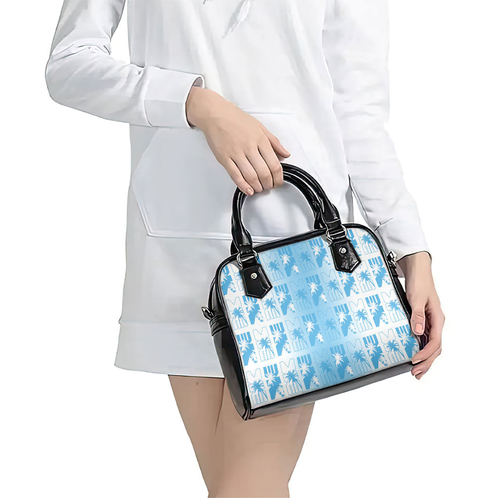 Bula Fiji Shoulder Handbag White Makare Masi Tapa Pattern