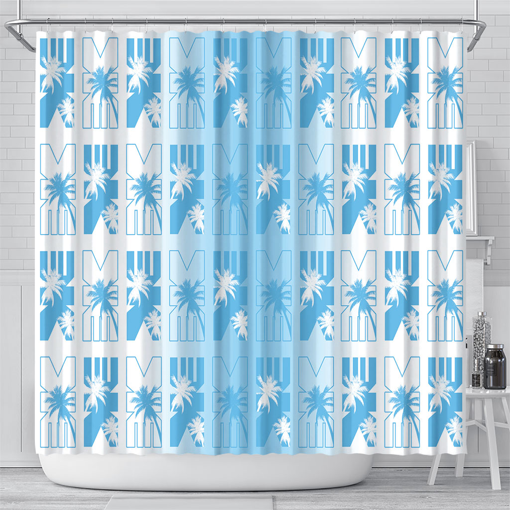 Bula Fiji Shower Curtain White Makare Masi Tapa Pattern