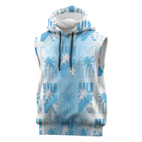 Bula Fiji Sleeveless Hoodie White Makare Masi Tapa Pattern