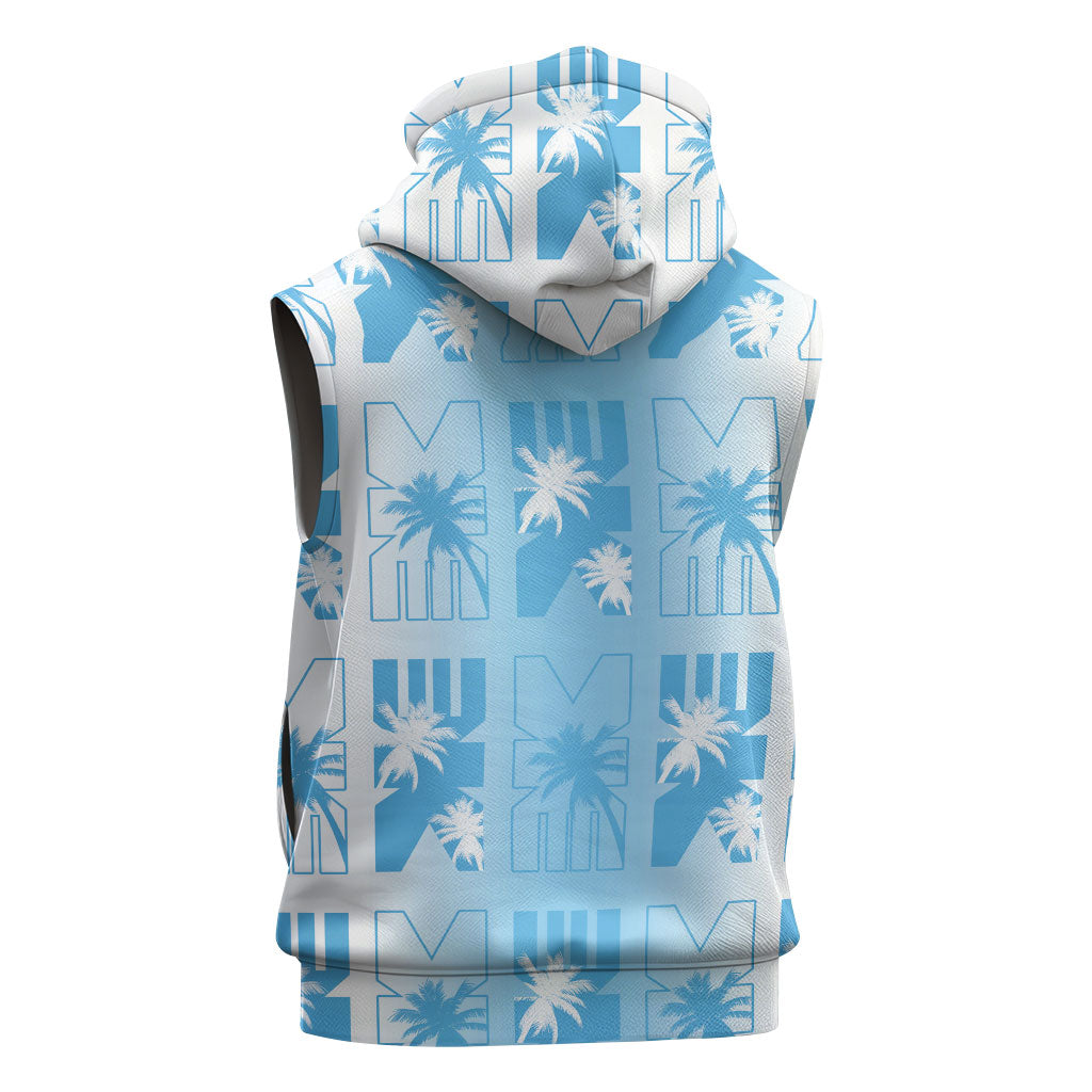 Bula Fiji Sleeveless Hoodie White Makare Masi Tapa Pattern