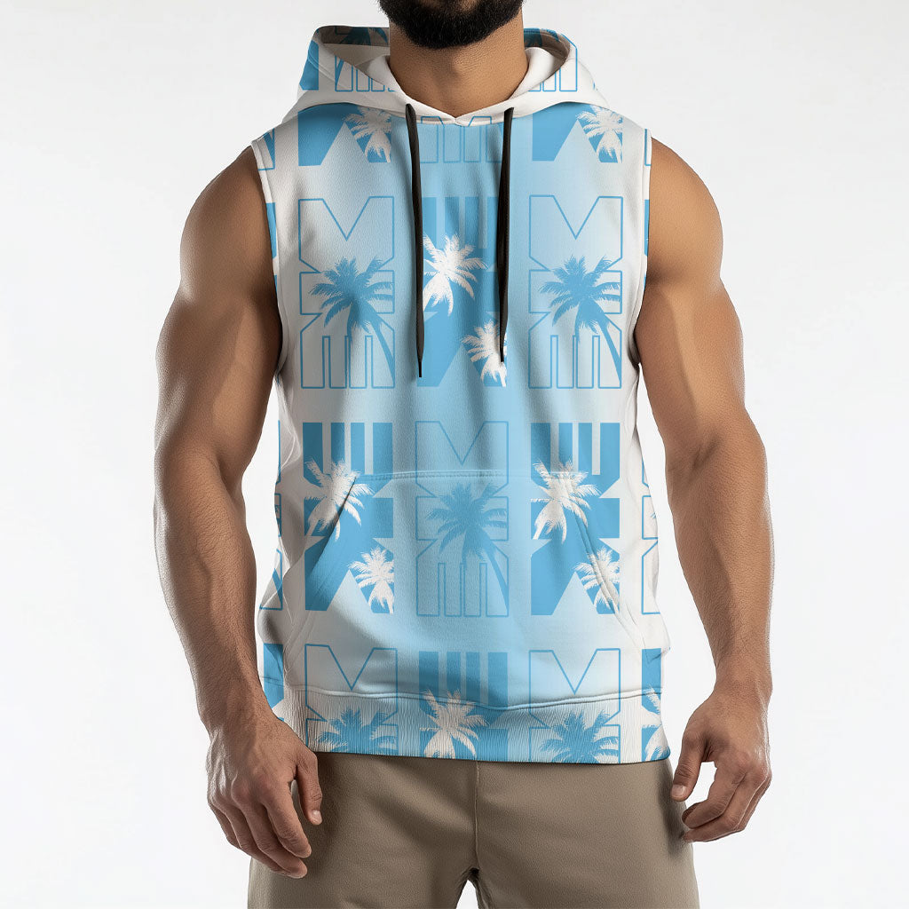 Bula Fiji Sleeveless Hoodie White Makare Masi Tapa Pattern