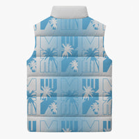 Bula Fiji Sleeveless Puffer Jacket White Makare Masi Tapa Pattern