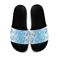 Bula Fiji Slide Sandals White Makare Masi Tapa Pattern