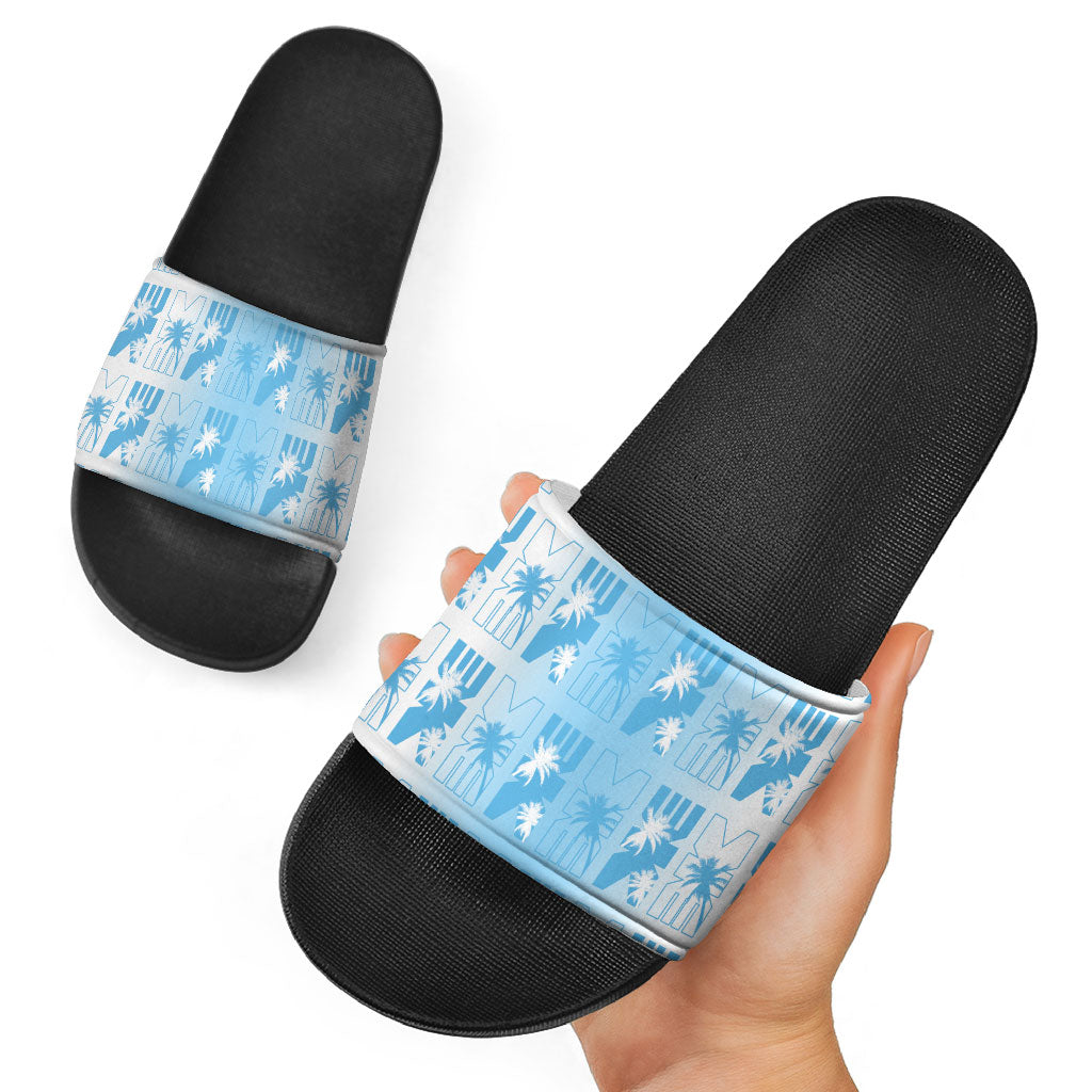 Bula Fiji Slide Sandals White Makare Masi Tapa Pattern